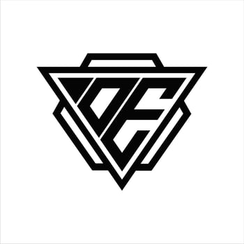 OE Logo monogram with triangle and hexagon template vector