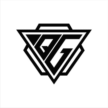 QG Logo monogram with triangle and hexagon template vector