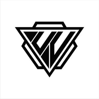UV Logo monogram with triangle and hexagon template vector