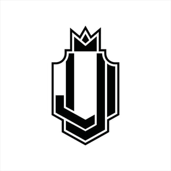 UJ Logo monogram design template vector