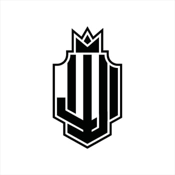 WJ Logo monogram design template vector