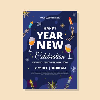 New Year Party Poster vector