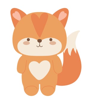 fox kawaii animal vector