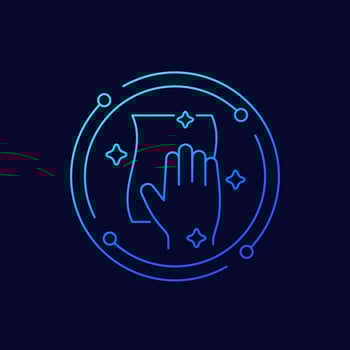 cleaning, wipe line icon, vector