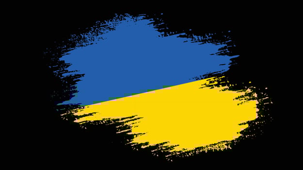 Hand paint Ukraine grunge flag vector