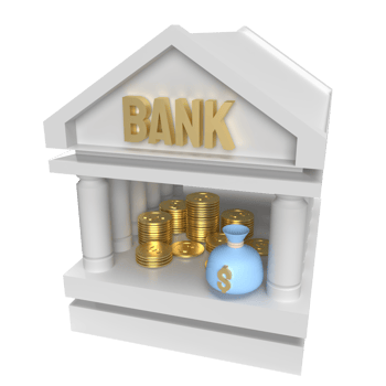 The bank building  for business or saving concept 3d rendering png