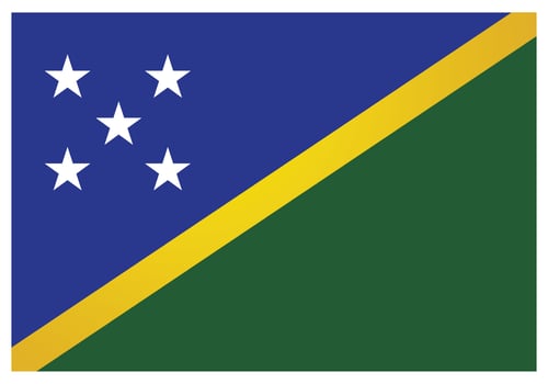 National flag of Solomon Islands - Flat color icon. vector