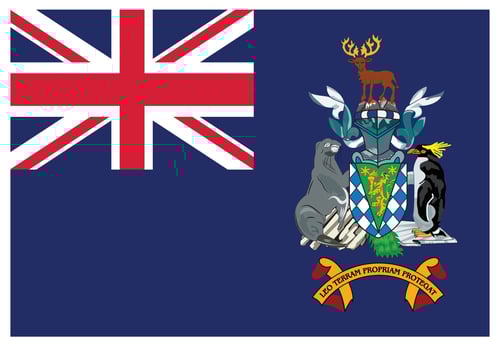 National flag of South Georgia and the South Sandwich Islands - Flat color icon. vector