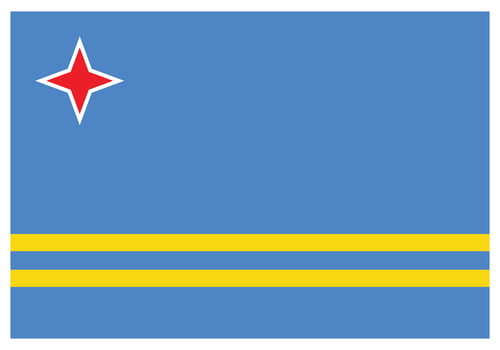 National flag of Aruba - Flat color icon. vector