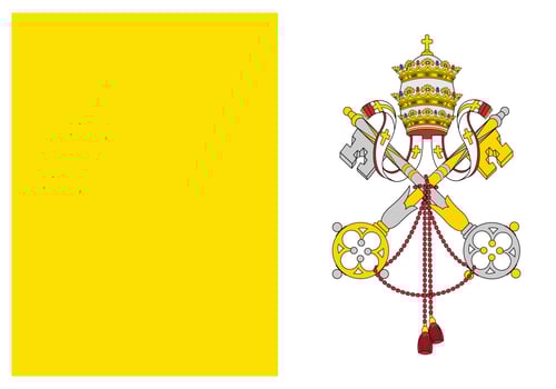 National flag of Vatican City-Holy See - Flat color icon. vector