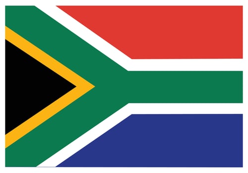 National flag of South Africa - Flat color icon. vector
