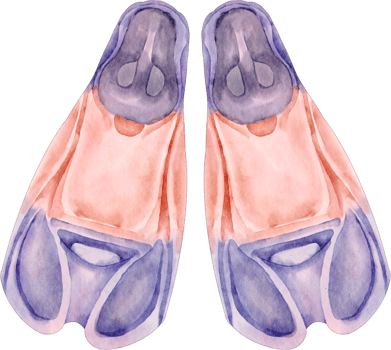 watercolor swimming fins png