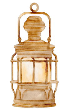 watercolor lantern vintage element png