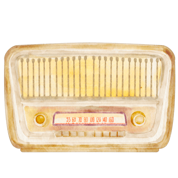 watercolor vintage radio png