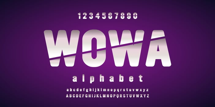 Modern alphabet font and number. Vector illustraion.