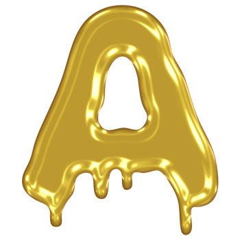 Gold Melted Effect Alphabet. png