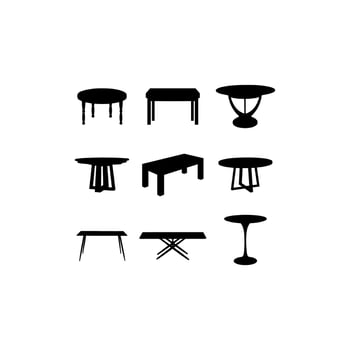 table stand silhouette creative design vector