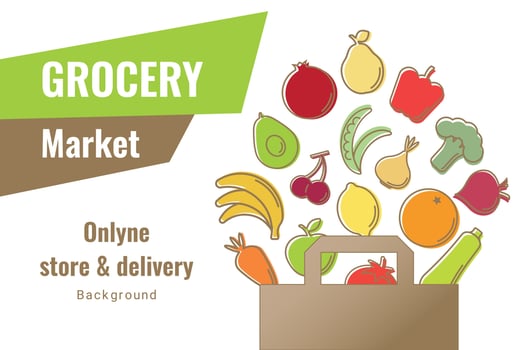 Organic Grocery shopping concept vector