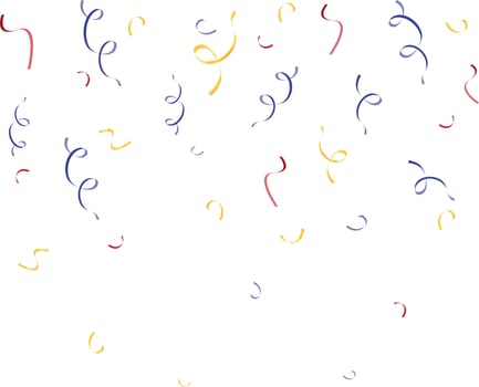Colorful bright confetti paper ribbon isolated on transparent background. Festive vector illustration