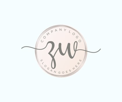 Initial ZW feminine logo. Usable for Nature, Salon, Spa, Cosmetic and Beauty Logos. Flat Vector Logo Design Template Element.