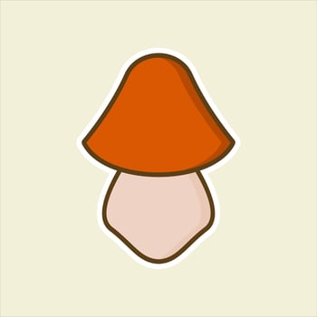mushroom flat design vector illustration. fungus icon