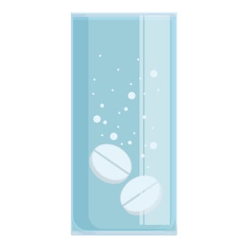 Soluble effervescent tablet icon cartoon vector. Medicine vitamin vector