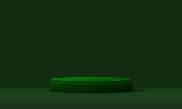 Dark Green 3D Podium background design. Vector illustration. Eps10