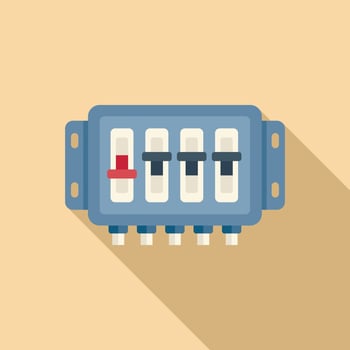 Mount junction box icon flat vector. Safety wall vector