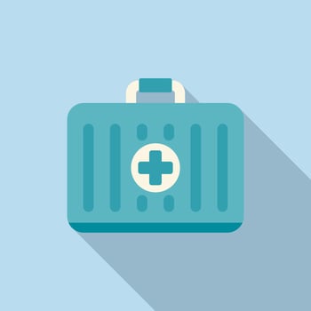 First aid kit icon flat vector. Sneeze person vector