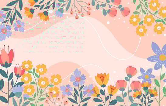 Spring Blooming Flowers Background vector