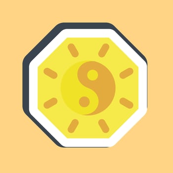 Sticker yin yang symbol. Chinese New Year celebration elements. Good for prints, posters, logo, party decoration, greeting card, etc. vector