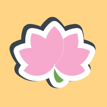 Sticker lotus. Chinese New Year celebration elements. Good for prints, posters, logo, party decoration, greeting card, etc. vector