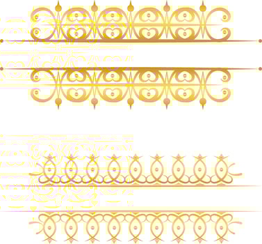 Golden Floral Vintage Title Frame Set vector