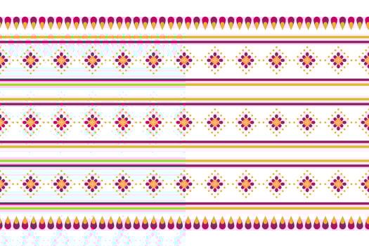 Fabric flower pattern art. Geometric ethnic seamless pattern in tribal. vector