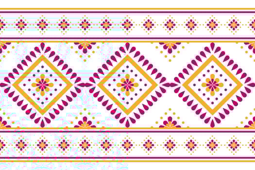 Ikat seamless pattern in tribal. Fabric ethnic pattern art. Flower decoration. vector