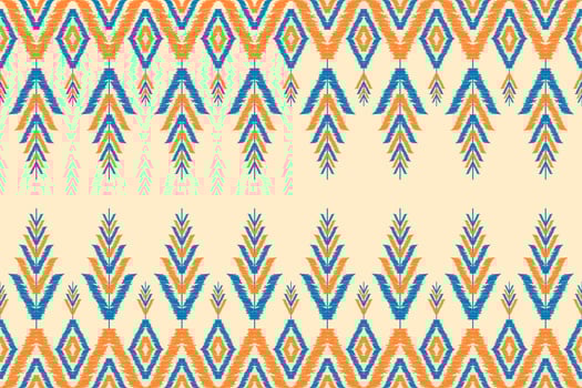 Abstract ethnic ikat background. Geometric seamless pattern in tribal. Fabric Indian style. vector