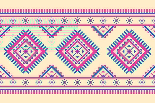 Abstract ethnic native art. Geometric ethnic seamless pattern in tribal. Fabric Indian style. vector