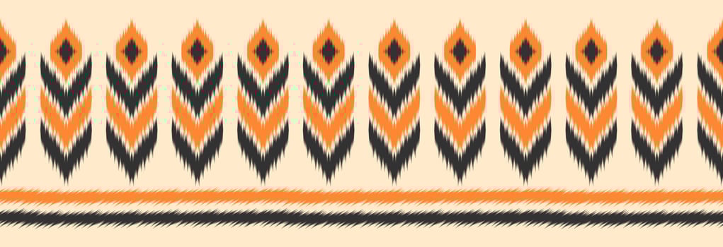 Border ethnic ikat pattern art. folk embroidery, and Mexican style. Aztec geometric ornament print. vector