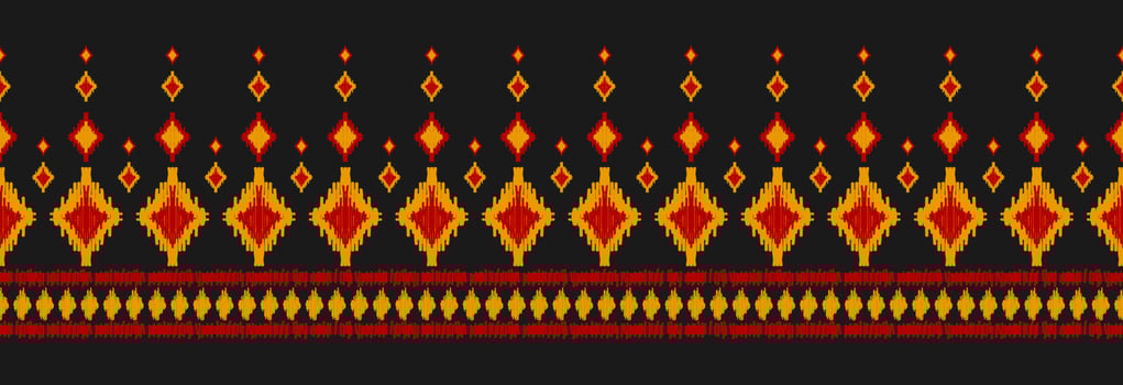 Border ethnic ikat pattern art. folk embroidery, and Mexican style. Aztec geometric ornament print. vector