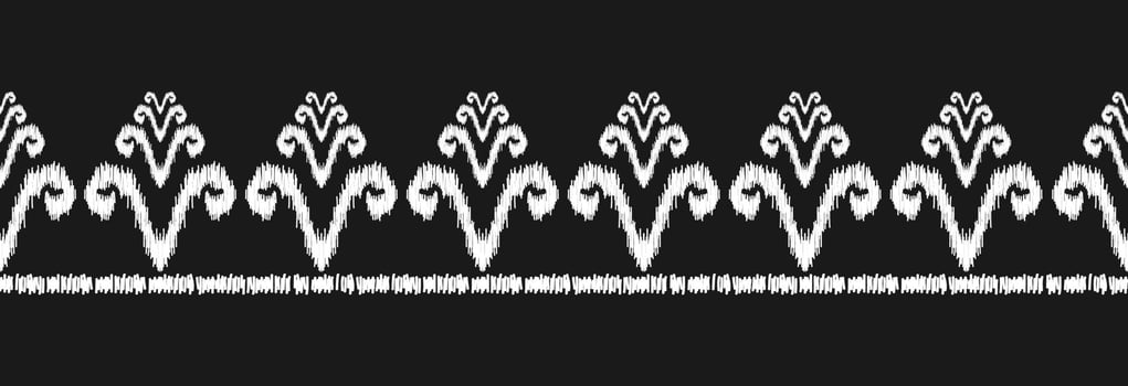 Border ethnic ikat pattern art. folk embroidery, and Mexican style. Aztec geometric ornament print. vector