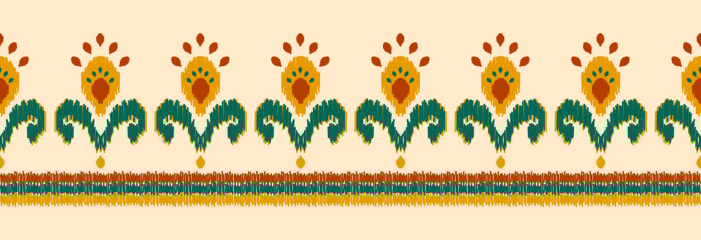 Border ethnic ikat pattern art. folk embroidery, and Mexican style. Aztec geometric ornament print. vector