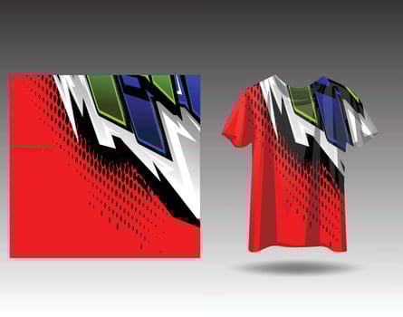 Tshirt sports design for racing, jersey, cycling, football, gaming vector