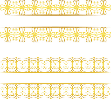 Abastract Golden Floral Vintage Title Frame Element Set vector