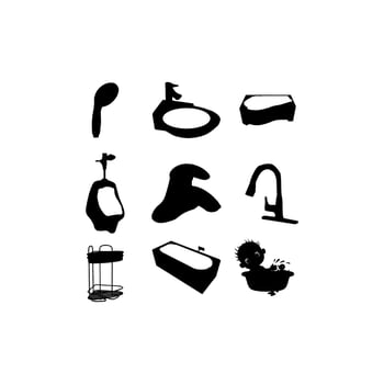 bathroom equipment collection set icon design vector