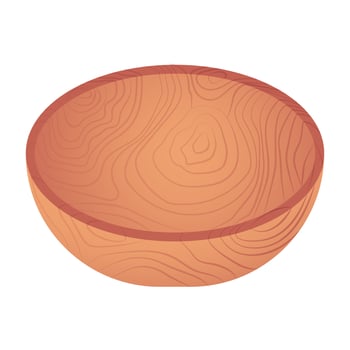 Wooden plate isolated on white background vector