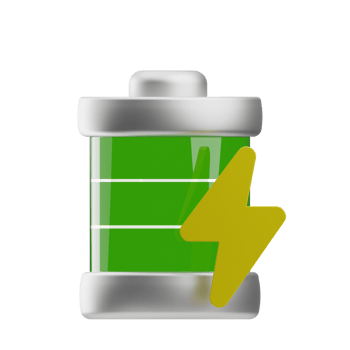 renewable energy object battery illustration 3d png