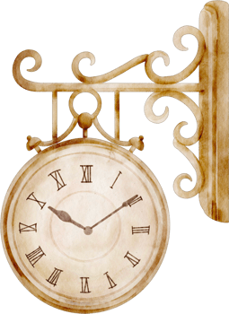 watercolor vintage clock png