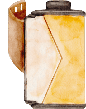 watercolor film vintage element png