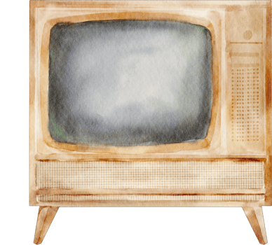 watercolor vintage tv png