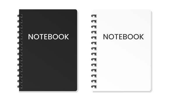 Notebook cover mockup with space for your image, text, or branding details. vector